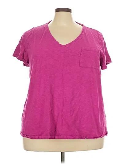 Pre-owned Lane Bryant Short Sleeve T-shirt In Pink