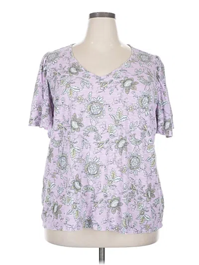 Pre-owned Lane Bryant Short Sleeve T-shirt In Purple
