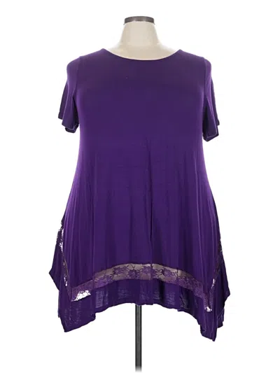 Pre-owned Lane Bryant Short Sleeve T-shirt In Purple