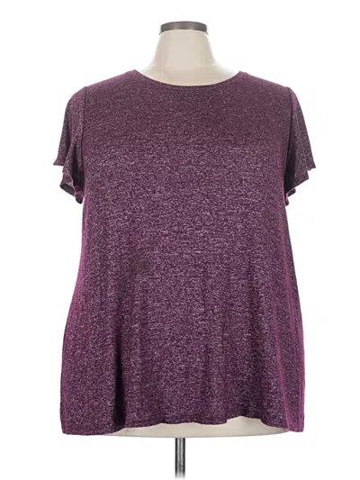 Pre-owned Lane Bryant Short Sleeve T-shirt In Purple