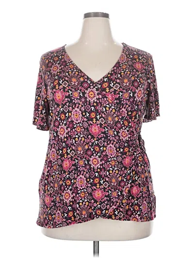 Pre-owned Lane Bryant Short Sleeve T-shirt In Purple