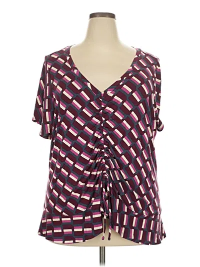 Pre-owned Lane Bryant Short Sleeve T-shirt In Purple