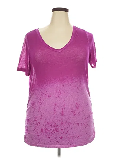 Pre-owned Lane Bryant Short Sleeve T-shirt In Purple