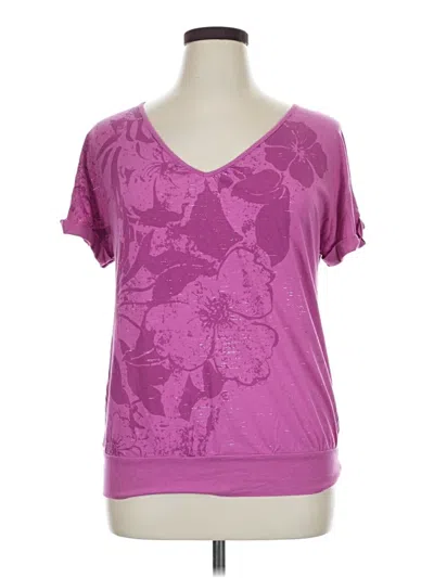 Pre-owned Lane Bryant Short Sleeve T-shirt In Purple