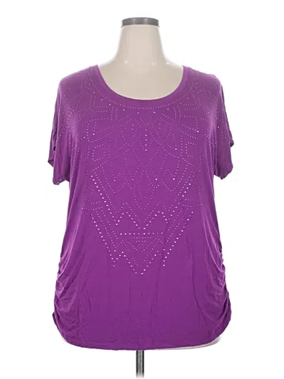 Pre-owned Lane Bryant Short Sleeve T-shirt In Purple