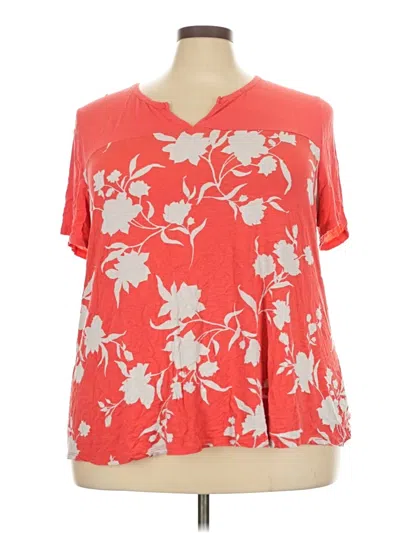 Pre-owned Lane Bryant Short Sleeve T-shirt In Red
