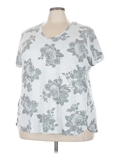 Pre-owned Lane Bryant Short Sleeve T-shirt In Silver