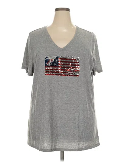 Pre-owned Lane Bryant Short Sleeve T-shirt In Silver