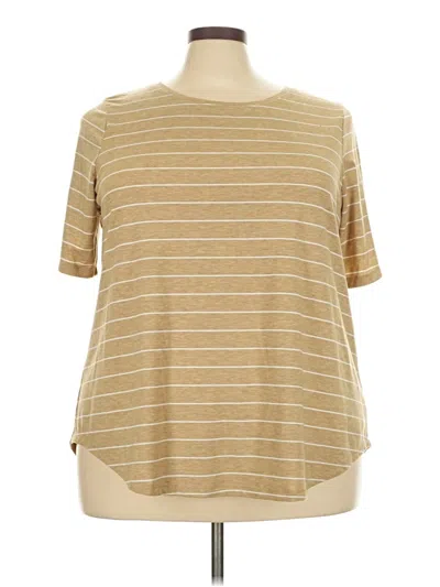 Pre-owned Lane Bryant Short Sleeve T-shirt In Tan