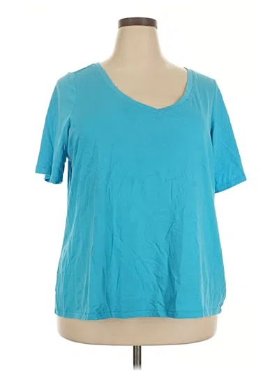 Pre-owned Lane Bryant Short Sleeve T-shirt In Teal