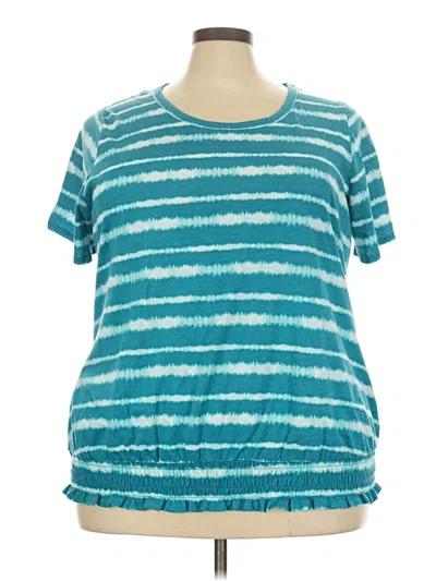 Pre-owned Lane Bryant Short Sleeve T-shirt In Teal