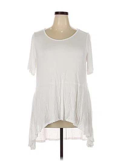Pre-owned Lane Bryant Short Sleeve T-shirt In White