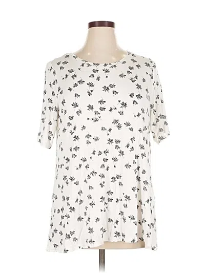 Pre-owned Lane Bryant Short Sleeve T-shirt In White