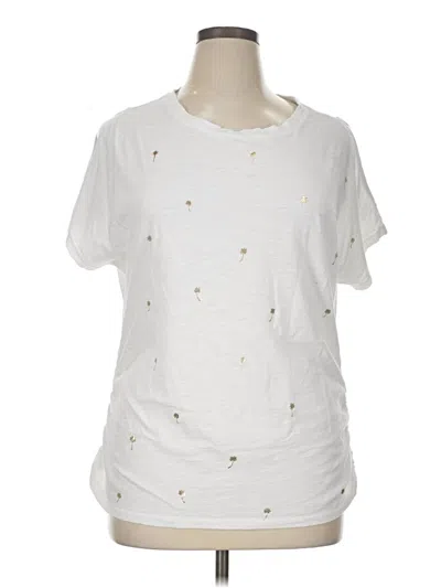 Pre-owned Lane Bryant Short Sleeve T-shirt In White