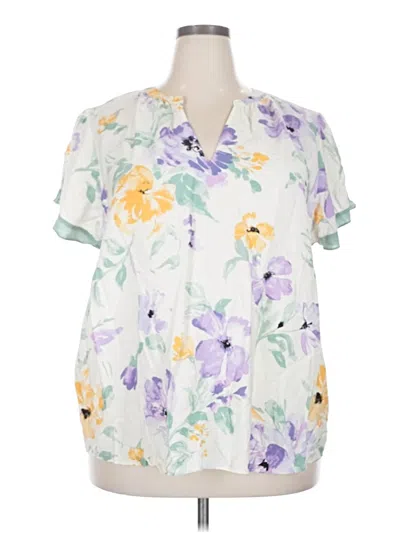 Pre-owned Lane Bryant Short Sleeve T-shirt In White