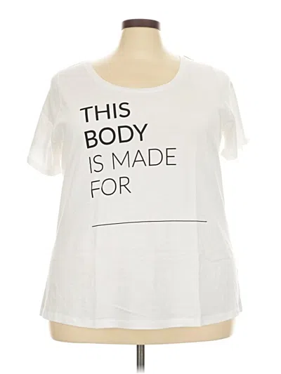 Pre-owned Lane Bryant Short Sleeve T-shirt In White