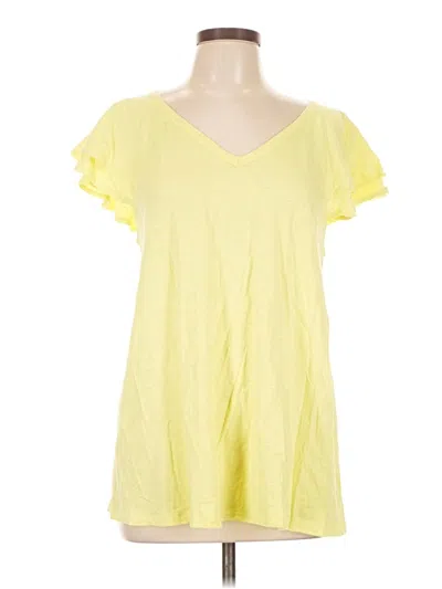 Pre-owned Lane Bryant Short Sleeve T-shirt In Yellow