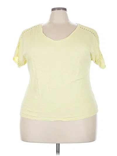 Pre-owned Lane Bryant Short Sleeve T-shirt In Yellow