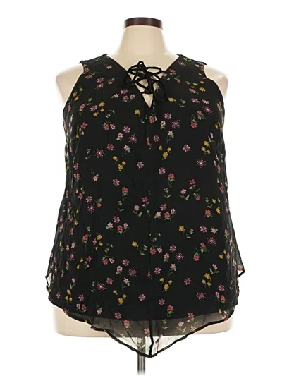 Pre-owned Lane Bryant Sleeveless Blouse In Black