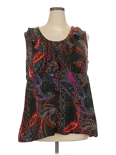 Pre-owned Lane Bryant Sleeveless Blouse In Black