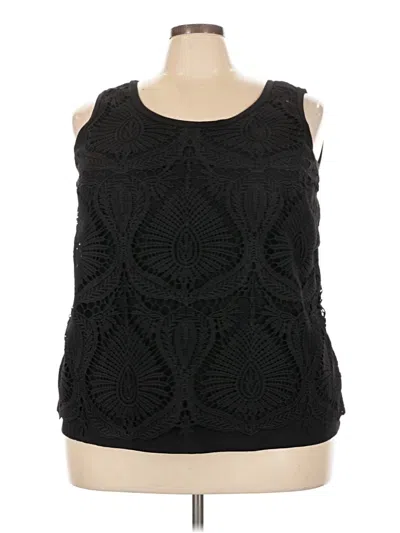 Pre-owned Lane Bryant Sleeveless Blouse In Black