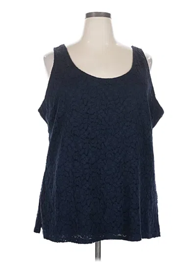Pre-owned Lane Bryant Sleeveless Blouse In Blue