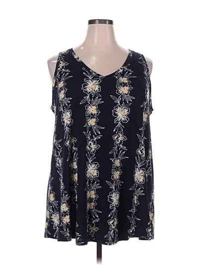 Pre-owned Lane Bryant Sleeveless Blouse In Blue