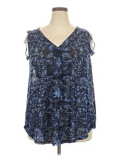 Pre-owned Lane Bryant Sleeveless Blouse In Blue