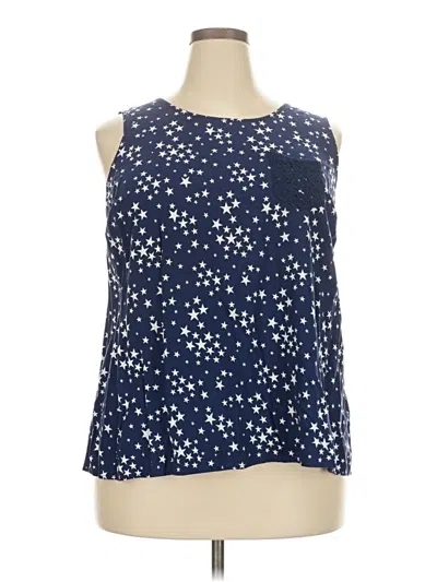 Pre-owned Lane Bryant Sleeveless Blouse In Blue