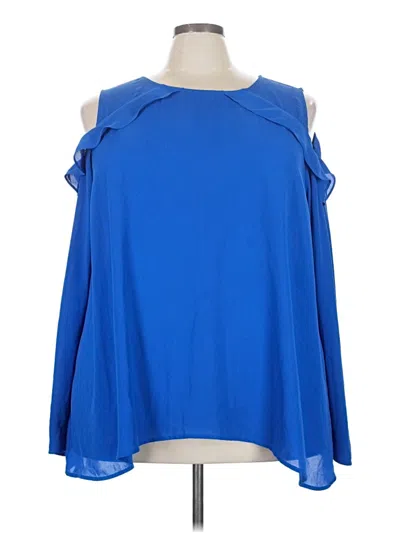 Pre-owned Lane Bryant Sleeveless Blouse In Blue
