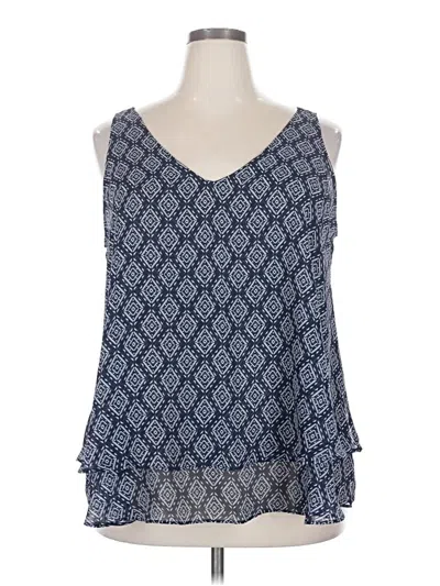 Pre-owned Lane Bryant Sleeveless Blouse In Blue