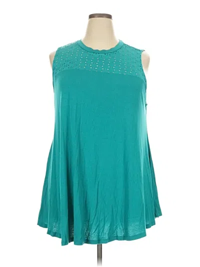 Pre-owned Lane Bryant Sleeveless Blouse In Blue