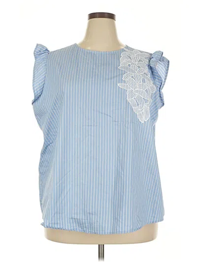 Pre-owned Lane Bryant Sleeveless Blouse In Blue