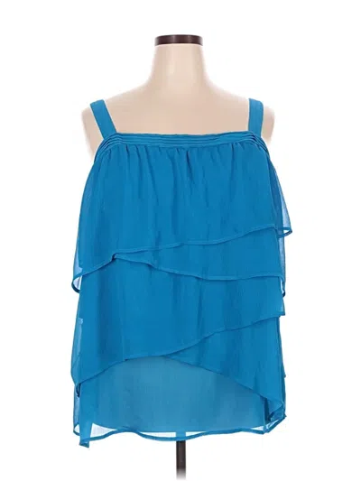 Pre-owned Lane Bryant Sleeveless Blouse In Blue