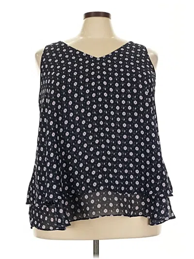 Pre-owned Lane Bryant Sleeveless Blouse In Blue