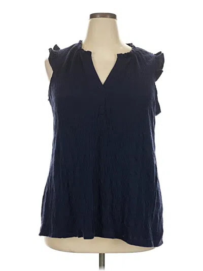 Pre-owned Lane Bryant Sleeveless Blouse In Blue