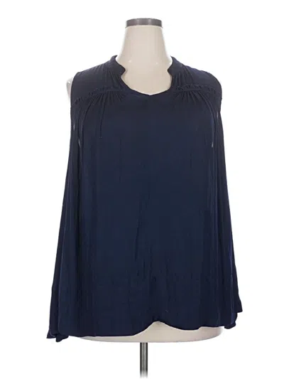 Pre-owned Lane Bryant Sleeveless Blouse In Blue