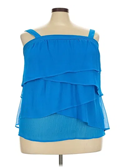 Pre-owned Lane Bryant Sleeveless Blouse In Blue