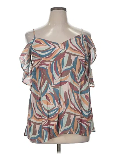 Pre-owned Lane Bryant Sleeveless Blouse In Brown