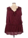 Lane Bryant Sleeveless Blouse In Burgundy