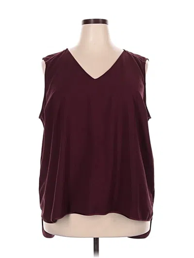 Pre-owned Lane Bryant Sleeveless Blouse In Burgundy