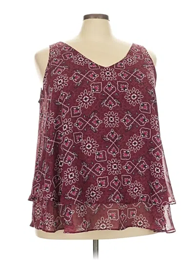 Lane Bryant Sleeveless Blouse In Burgundy
