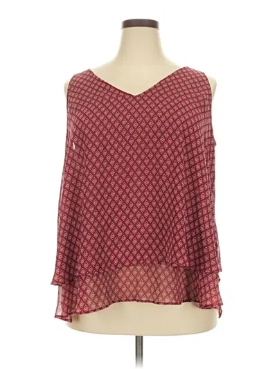 Pre-owned Lane Bryant Sleeveless Blouse In Burgundy