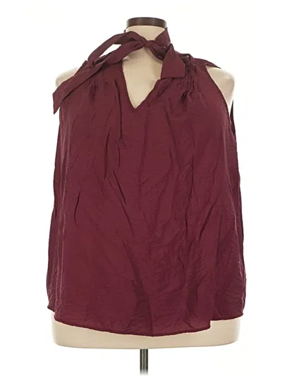 Pre-owned Lane Bryant Sleeveless Blouse In Burgundy