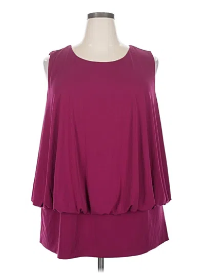 Pre-owned Lane Bryant Sleeveless Blouse In Burgundy