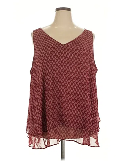 Pre-owned Lane Bryant Sleeveless Blouse In Burgundy