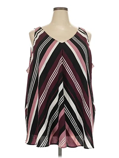 Pre-owned Lane Bryant Sleeveless Blouse In Burgundy