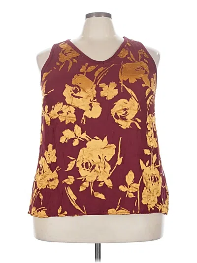 Pre-owned Lane Bryant Sleeveless Blouse In Burgundy
