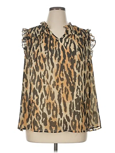 Pre-owned Lane Bryant Sleeveless Blouse In Gold