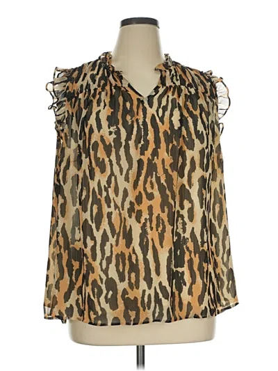 Pre-owned Lane Bryant Sleeveless Blouse In Gold
